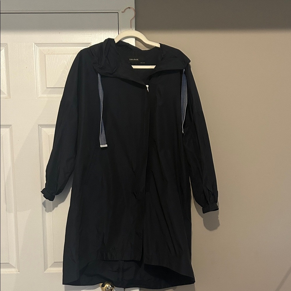 Zara Basic Nylon rain coat | Navy